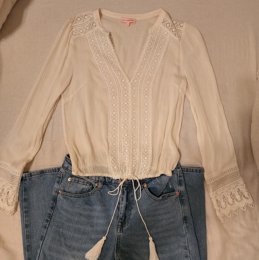Adorable white summer blouse